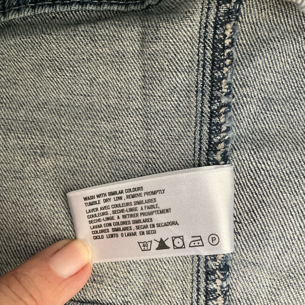 AG Adriano Goldschmied denim cropped front button tank, Sz M - Picture 11 of 16